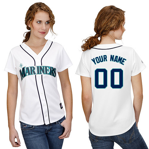 Customized Seattle Mariners Baseball Jersey-Women's Authentic Home White Cool Base MLB Jersey